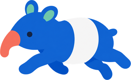 Tempy, the Tapir mascot, running